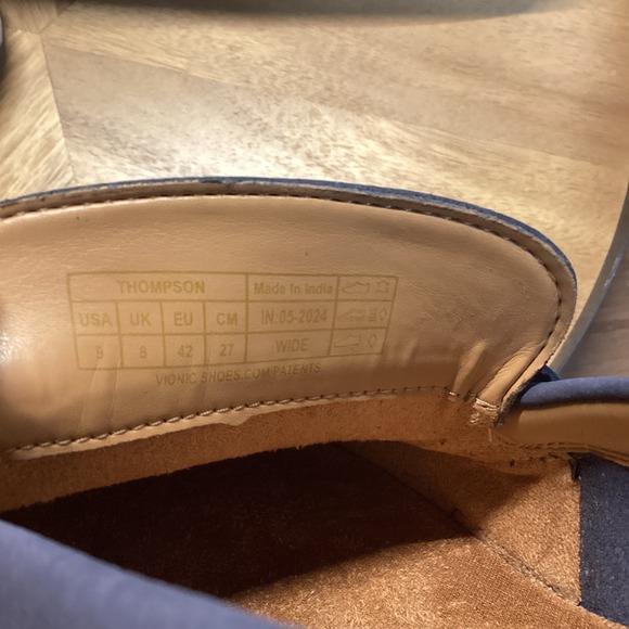 Vionic Thompson Navy Leather Penny Loafer Sneakers Men Size 9 Wide - Picture 5 of 7